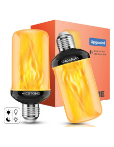 Bombillas LED de Llama Vicstone E26 Dusk to Dawn 2 Pzas