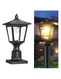 Luz de Poste Solar Greluna 3000K IP65 para Jardín y Patio