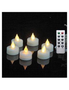 iZAN 6 Velas LED Sin Llama con Control Remoto 3.8x4.1 cm