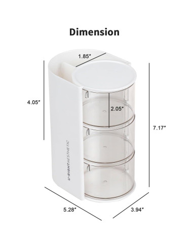 Organizador de Accesorios para el Cabello FABROK 3 Capas Blanco