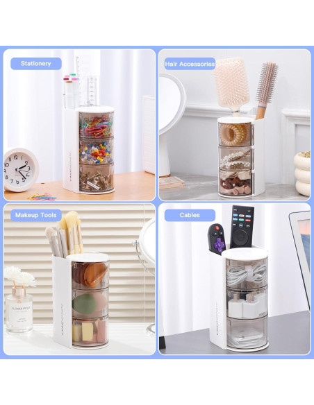 Organizador de Accesorios para el Cabello FABROK 3 Capas Blanco