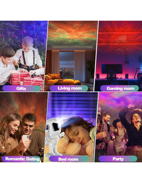 Proyector de Galaxia XIAOER Astronauta Luz Nocturna 10.9cm