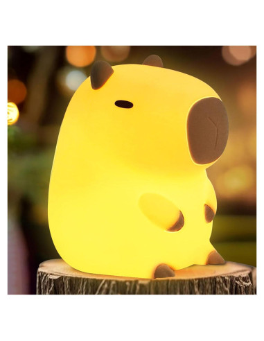 Luz Nocturna Capibara LED Acolchonada USB-C 10x9x12.8cm