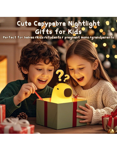 Luz Nocturna Capibara LED Acolchonada USB-C 10x9x12.8cm