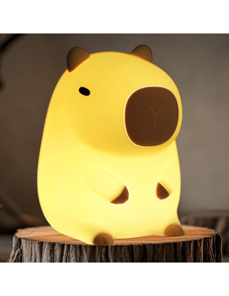 Luz Nocturna Capibara LED Acolchonada USB-C 10x9x12.8cm