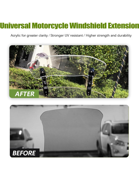 Extensión de Parabrisas Universal Pacewalker 30cm para Motocicleta