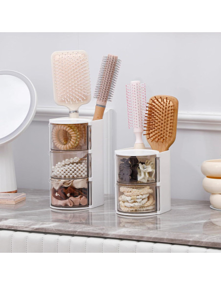 Organizador de Accesorios para el Cabello FABROK 3 Capas Blanco