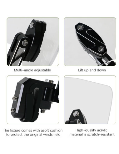 Extensión de Parabrisas Universal Pacewalker 30cm para Motocicleta