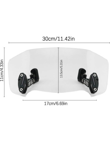 Extensión de Parabrisas Universal Pacewalker 30cm para Motocicleta