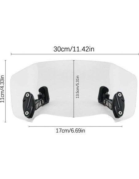 Extensión de Parabrisas Universal Pacewalker 30cm para Motocicleta