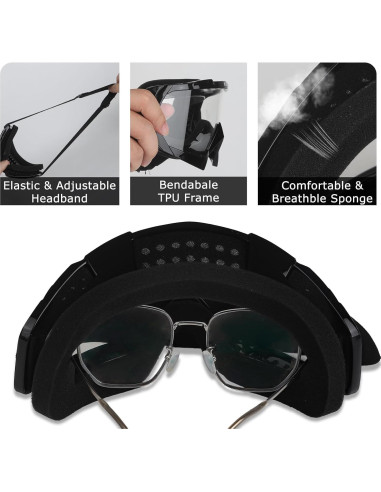 Gafas de Motocross UV 2 Paquetes - Marco Negro y Lente Clara