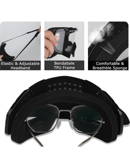 Gafas de Motocross UV 2 Paquetes - Marco Negro y Lente Clara