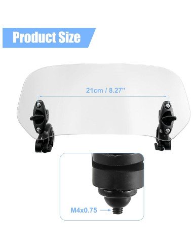 Parabrisas Motoforti 28.5cm Ajustable para Motocicletas