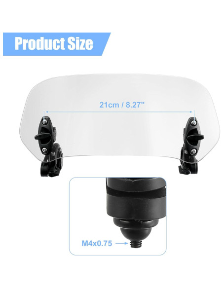 Parabrisas Motoforti 28.5cm Ajustable para Motocicletas