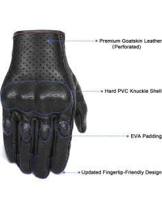 Guantes de Motocicleta para Mujeres Superbike G01W - Cuero Negro Rosa 2