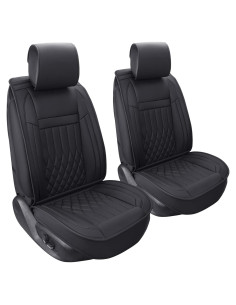 Fundas de Asiento de Coche Aierxuan 2PCS Frontal Negro Impermeable