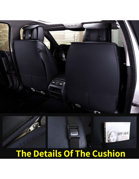 Fundas de Asiento de Coche Aierxuan 2PCS Frontal Negro Impermeable