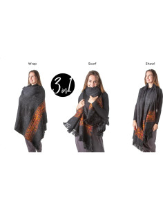 Chal de Meditación Om Shanti Crafts - Lana Vegana 213x101 cm 2