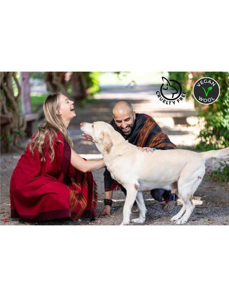 Chal de Meditación Om Shanti Crafts - Lana Vegana 213x101 cm