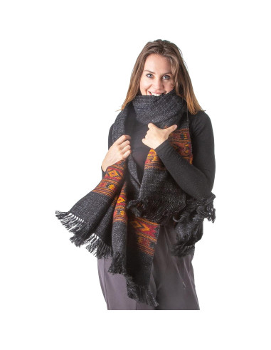 Chal de Meditación Om Shanti Crafts - Lana Vegana 213x101 cm