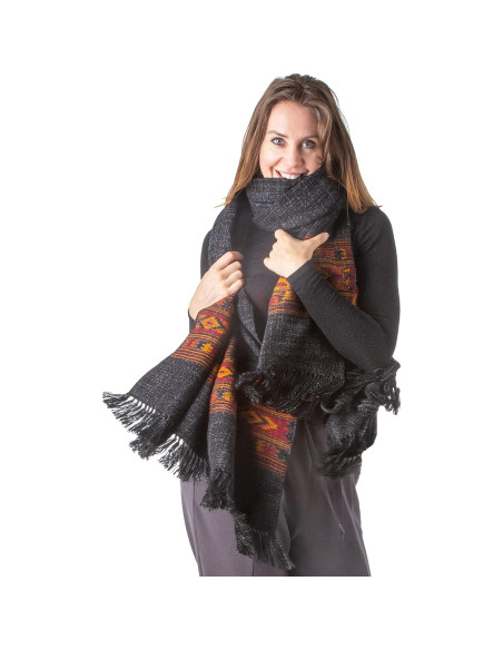 Chal de Meditación Om Shanti Crafts - Lana Vegana 213x101 cm