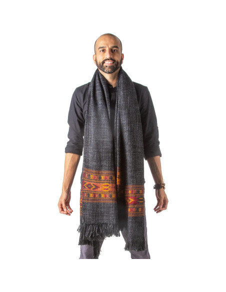 Chal de Meditación Om Shanti Crafts - Lana Vegana 213x101 cm