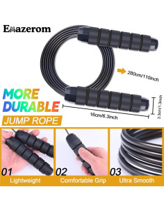 Cuerda de Saltar Ajustable Emazerom 2.8m con Mangos de Espuma 2