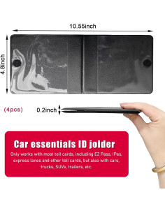 Soporte de Registro de Automóvil Kewucn 4 PCS Negro Impermeable 2