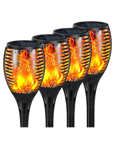Luces Solares SHEDALED 4 Paquete con Llama Parpadeante
