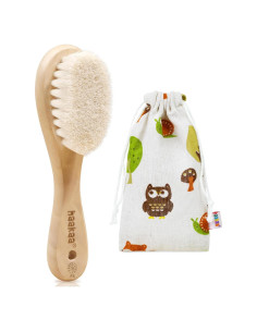 Cepillo de Cabello de Madera Haakaa para Bebés - Cerdas Naturales