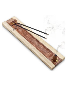 Soporte de Incienso de Madera de Rosa Calmveda 28 cm Doble Quemador