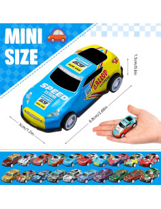 Coches de Juguete de Retroceso Vinsot - 60 Piezas Metal 2