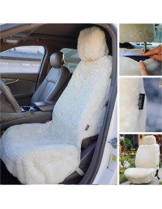 Funda de Asiento de Coche SHEEPSKIN ELITE Piel de Oveja Beige 2