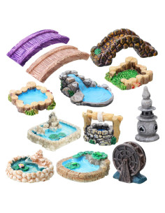12 Accesorios de Jardín Miniatura Jetec - Estilo Clásico