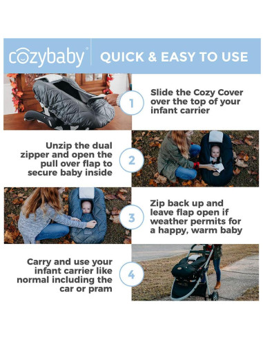 Cubierta para Asiento de Auto para Bebés - Forro Polar Negro