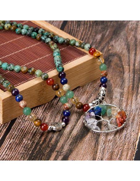 Pulsera Mala Bivei 108 Cuentas Chakra Piedra Sanadora Pulsera Mala Bivei 108 Cuentas Chakra Piedra Sanadora