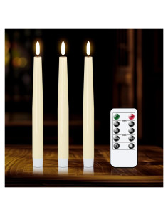 Velas LED Sin Llama de Cera Real KunSwenn 3 Piezas 24.99 cm