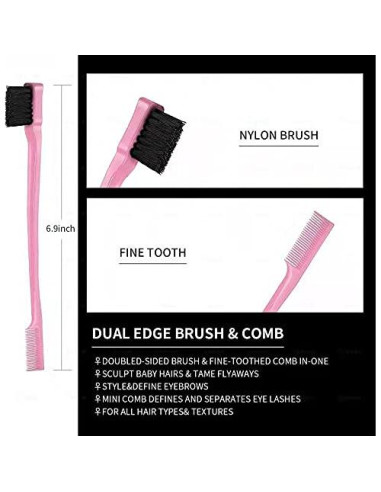Juego de 3 Peines Estilizador Goiple - Rosa, Compacto y Portátil