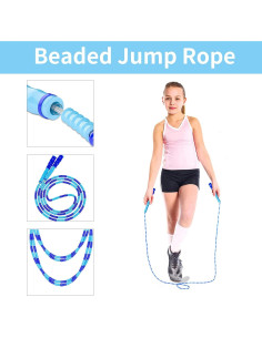 Cuerda de Saltar Leeboom Ajustable 2.8m para Ejercicio y Fitness 2