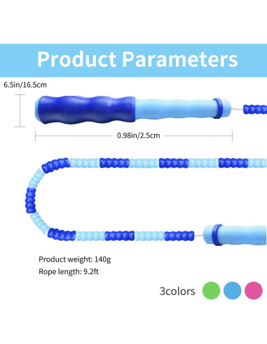 Cuerda de Saltar Leeboom Ajustable 2.8m para Ejercicio y Fitness
