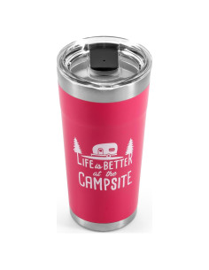 Taza Aislada Camco 20 oz Acero Inoxidable Rosa Coral