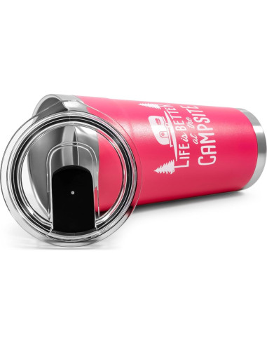 Taza Aislada Camco 20 oz Acero Inoxidable Rosa Coral