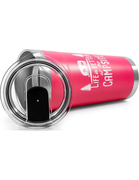 Taza Aislada Camco 20 oz Acero Inoxidable Rosa Coral