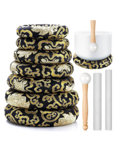 Juego de 10 Piezas Cojines y Martillos para Cuencos Cantores