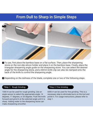 Kit de Afilado TOOLMAYS con Piedras Doble Grano 1000/6000