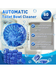 Tabletas Limpiadoras de Inodoro Qualirey 60 Unidades Azul 2