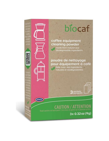 Limpiador de Máquinas de Café Urnex Biocaf - 3 Paquetes de 9g