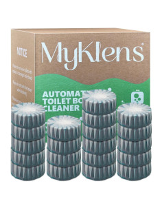Tabletas Limpiadoras de Inodoro MyKlens, 20 Paquetes, Verde