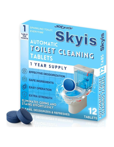 Tabletas Limpiadoras de Inodoro Skyis - Paquete de 12 Unidades