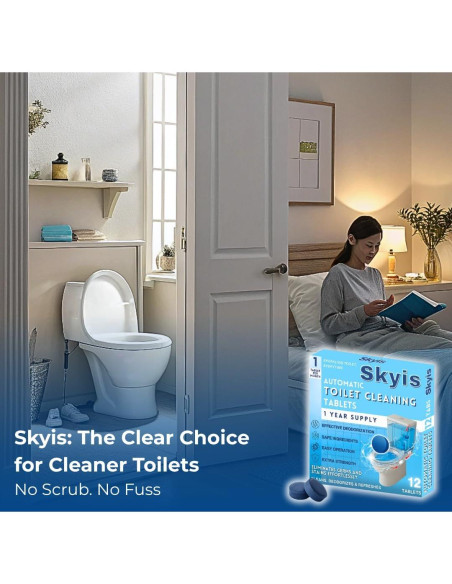 Tabletas Limpiadoras de Inodoro Skyis - Paquete de 12 Unidades